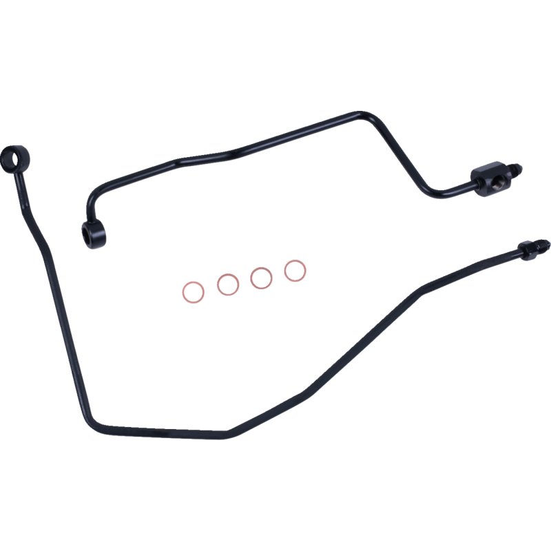 Braided DOT Rear Brake Line Upper Kit - Black Pearl