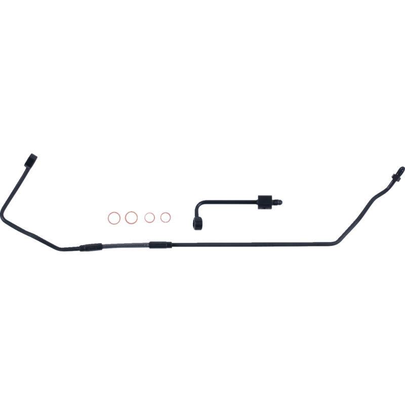 Braided DOT Rear Brake Line Upper Kit - Black Pearl