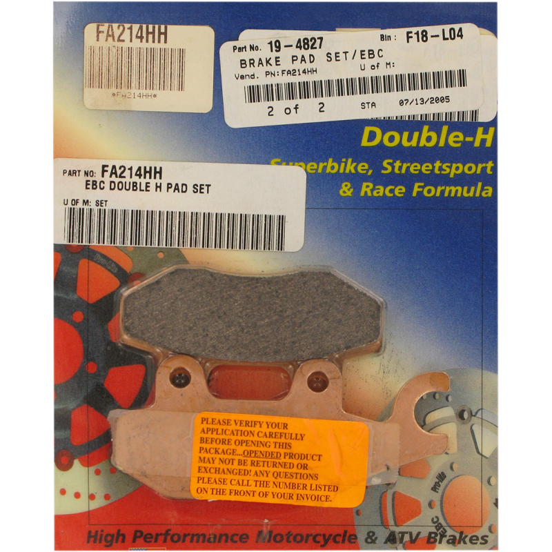 EBC Double-H Sintered Front Brake Pad FA214HH