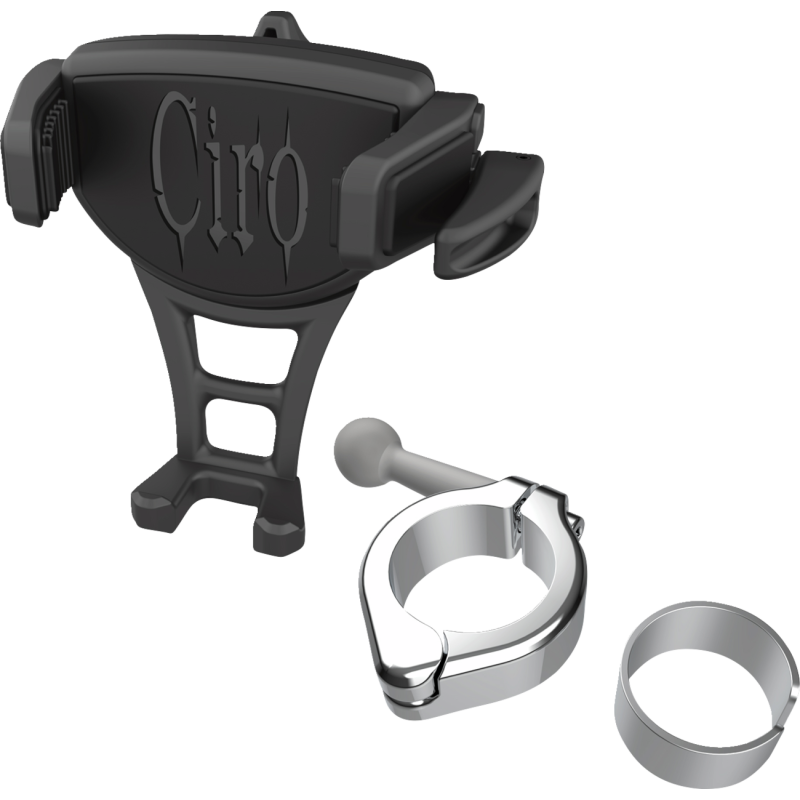 Constrictor Phone Holder - Black w/ Chrome 1 1/8” or 1 1/4” Aluminum Clamp