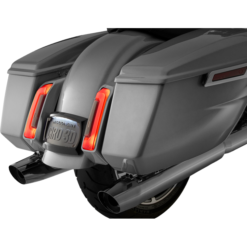 Curved License Plate Frame Kit With LED Plate Light - Black