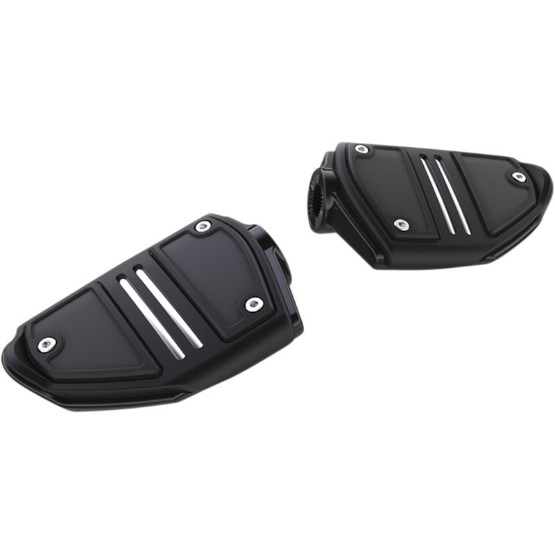 Twin Rail Footrests, Black, W/o Mounts