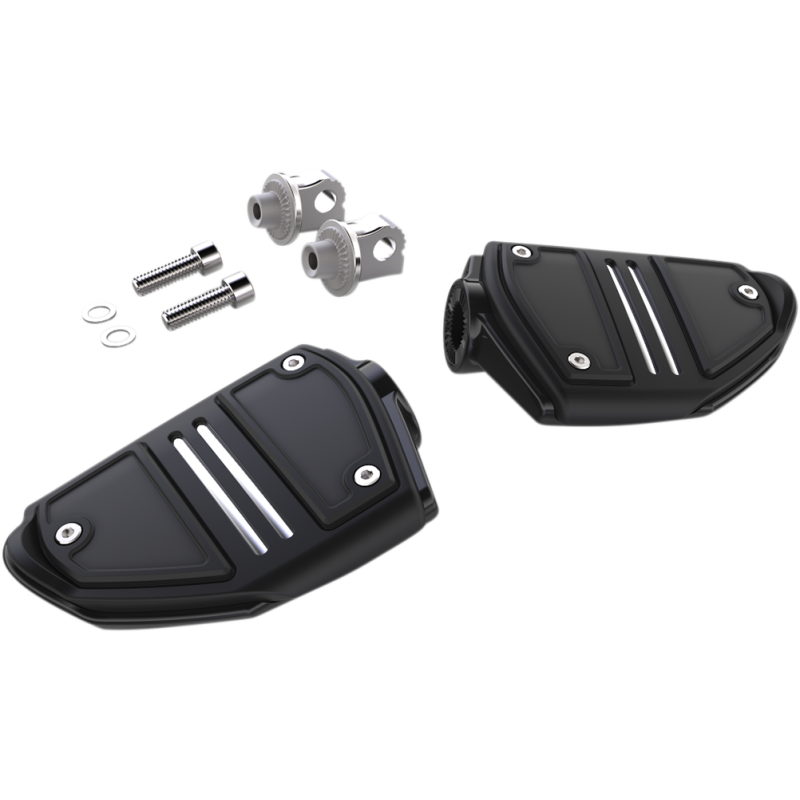 Twin Rail Footrests, Black, Male Mounts