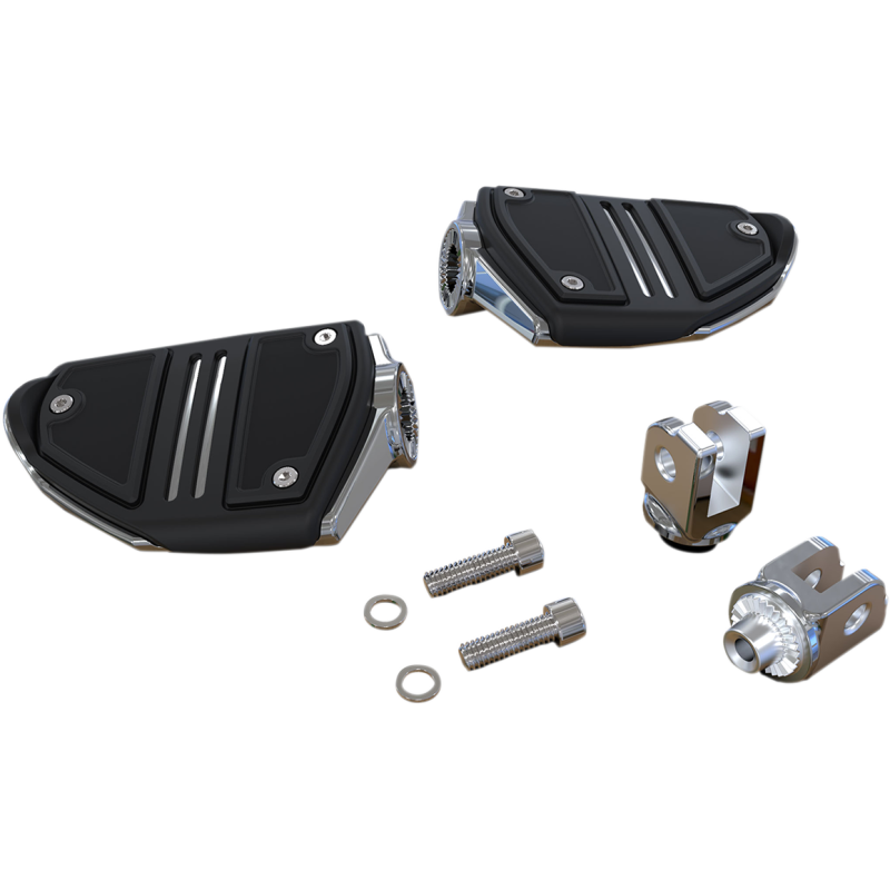 Twin Rail Footrests, Chrome, Driver Mounts