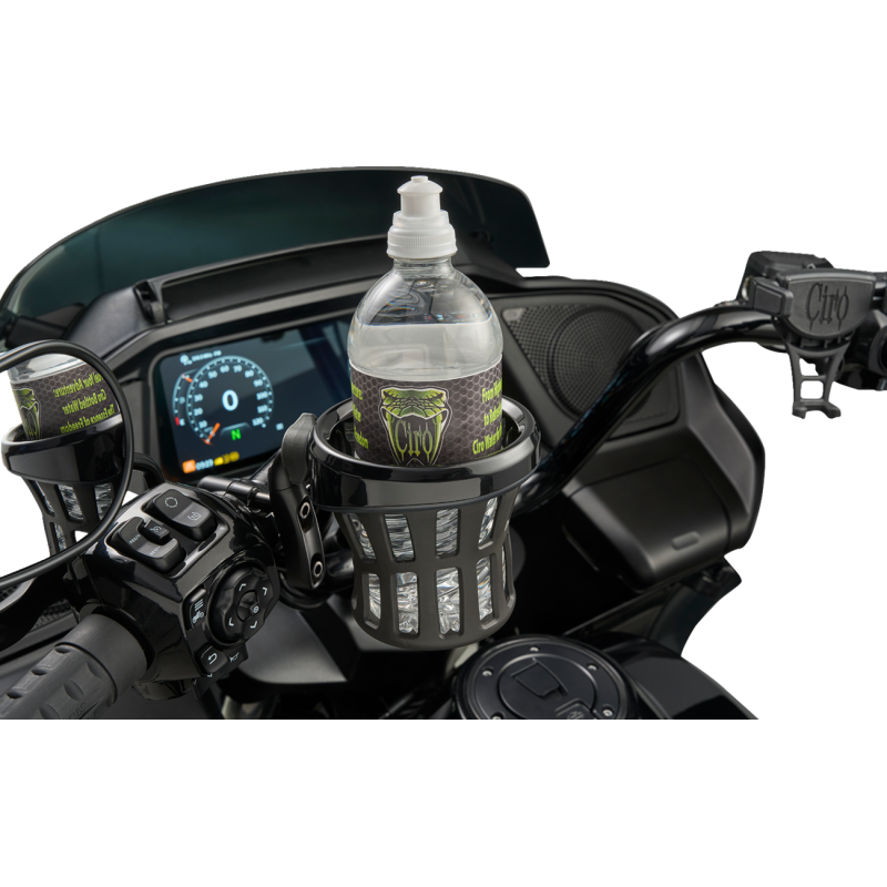 Ciro Gen 2 Driver Drink Holder, Black Handlebar Mount (1 1/8" to 1 1/4")