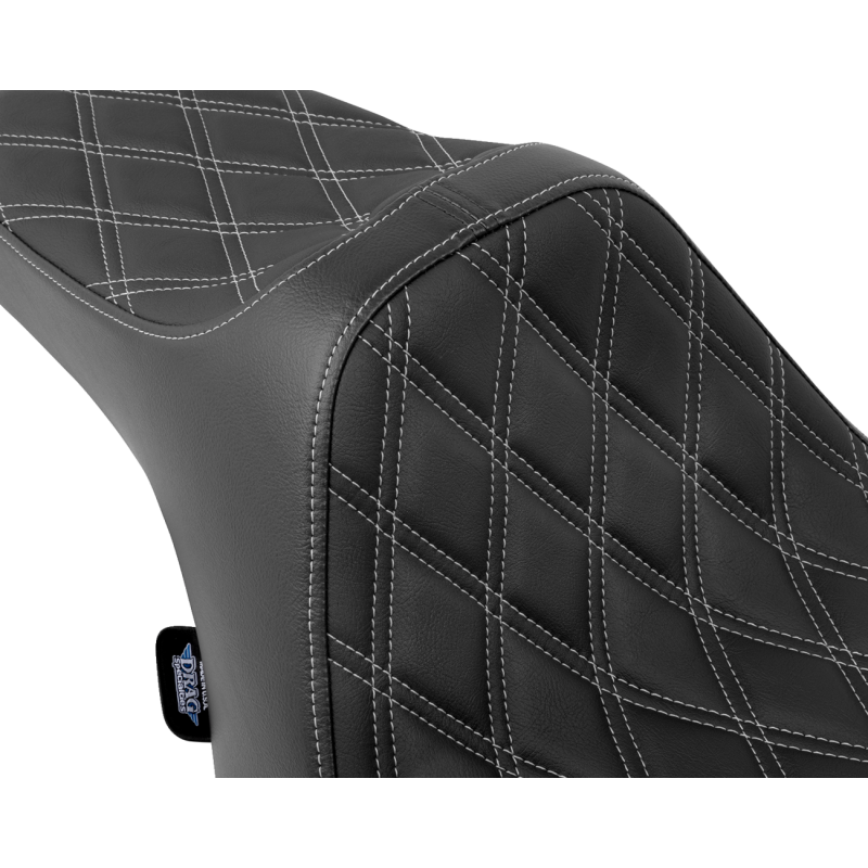 Drag Specialties Predator III Seat, Double Diamond Red Thread