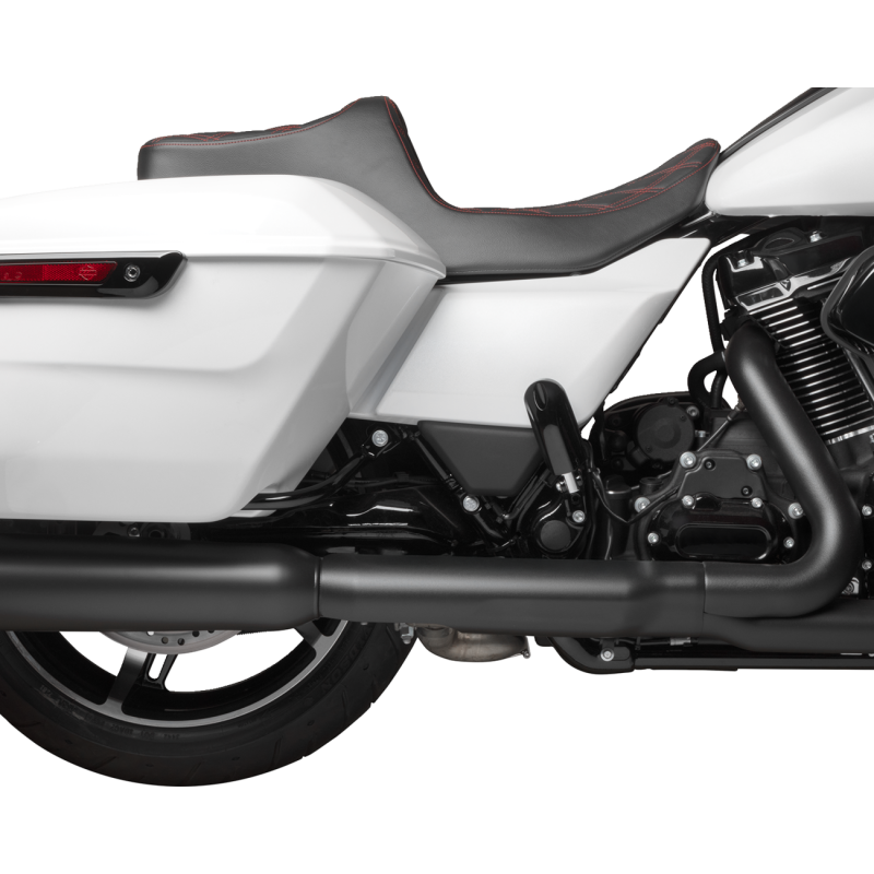 Drag Specialties Predator III Seat, Double Diamond Silver Thread