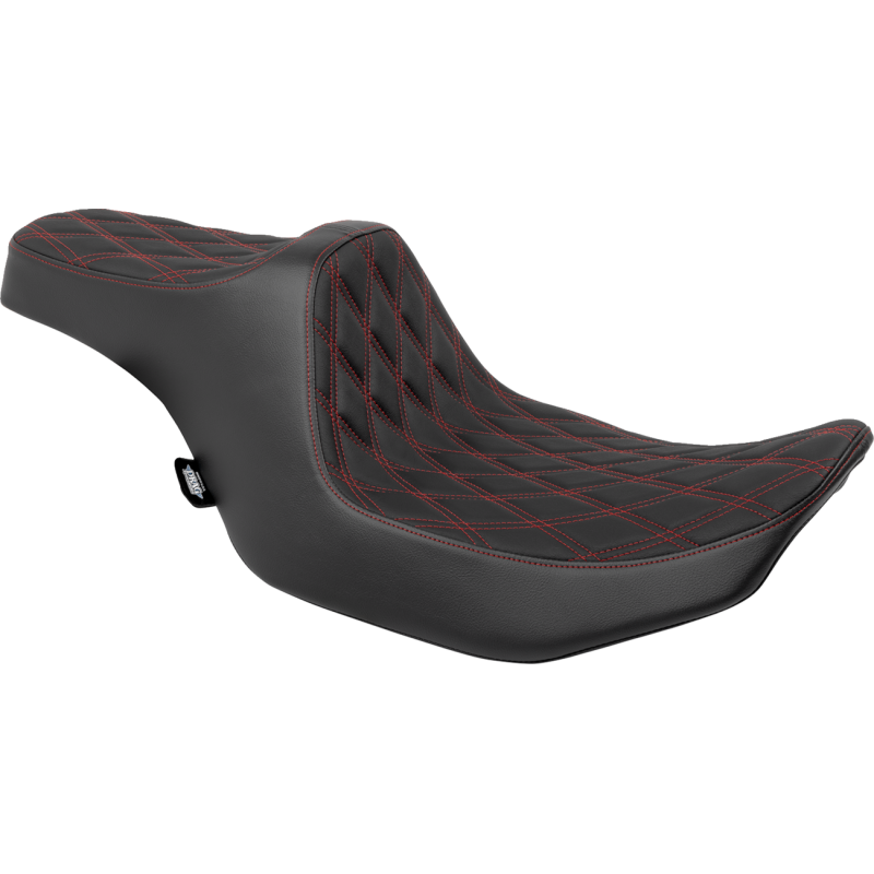 Drag Specialties Predator III Seat, Double Diamond Silver Thread