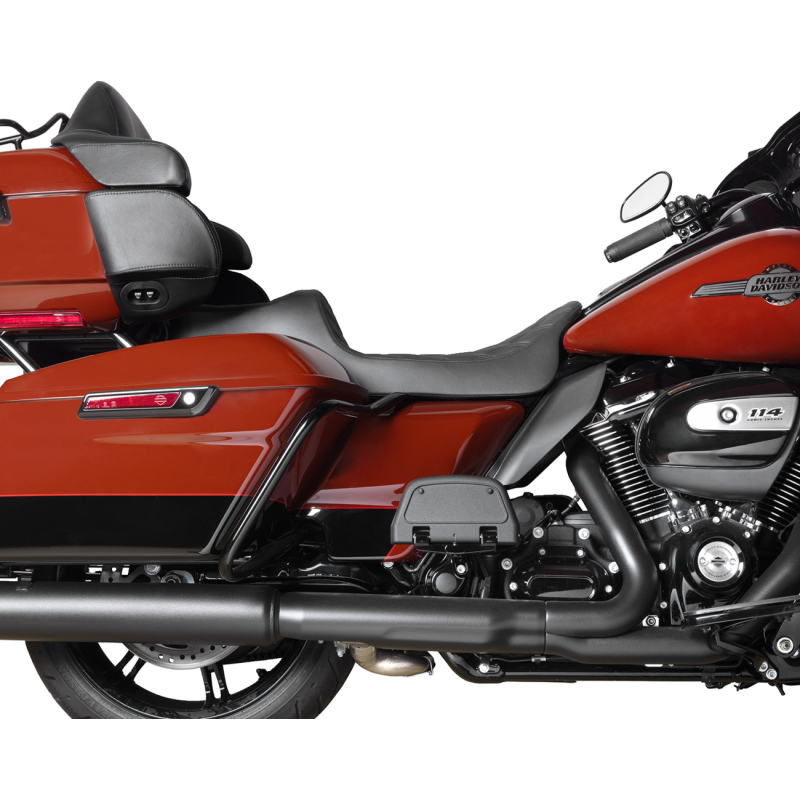 Drag Specialties Extended Reach Predator III 2-Up Seat, Double Diamond Black Thread