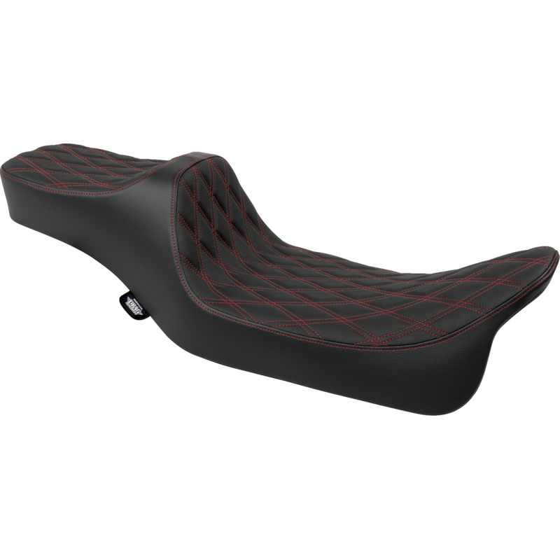 Drag Specialties Extended Reach Predator III 2-Up Seat, Double Diamond Red Thread