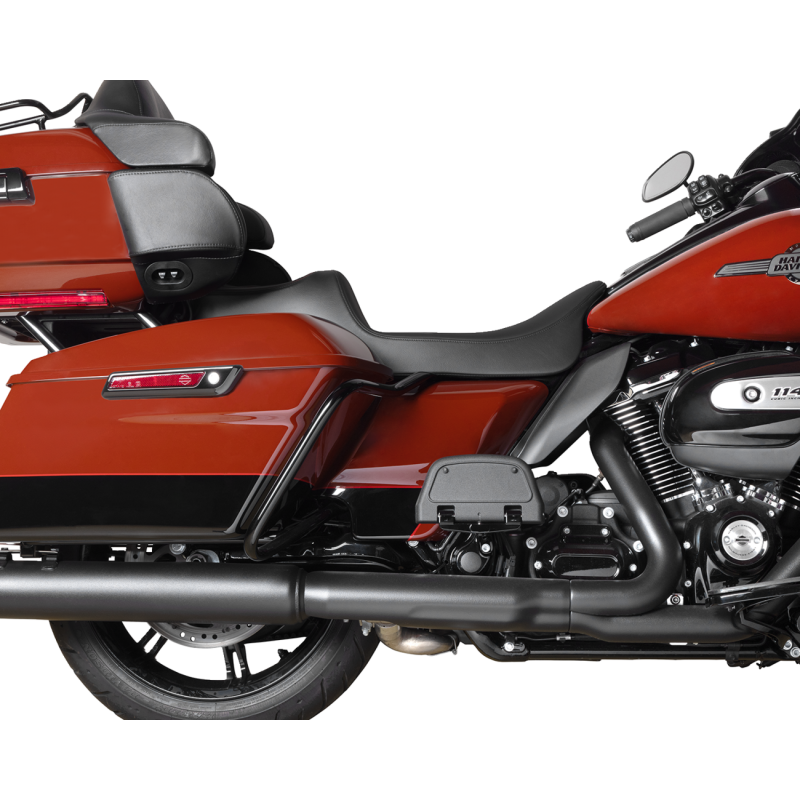 Drag Specialties Extended Reach Predator III 2-Up Seat, Smooth Solar-Reflective Leather