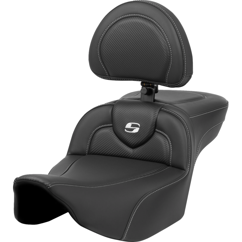 Extended Reach RoadSofa Seat - CF w/ silver stitching (W/ Driver's Backrest)