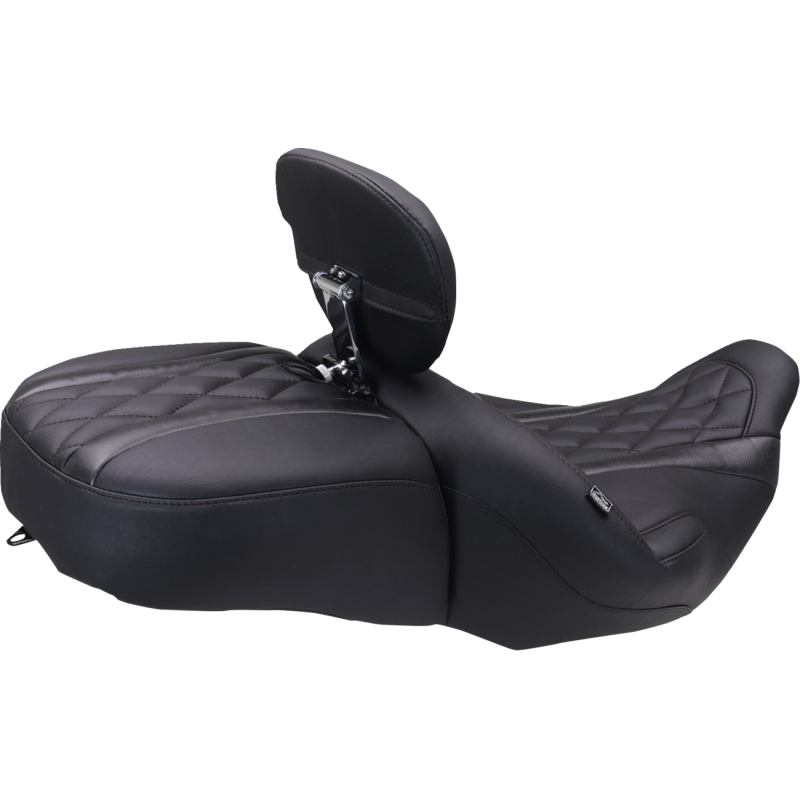 Mustang Removable Driver Backrest - Black w/ black diamond stitching