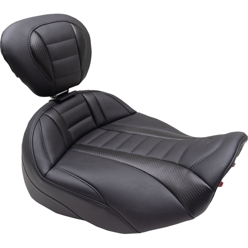 Mustang Deluxe Touring Solo Seat With Backrest, w/ black stitching