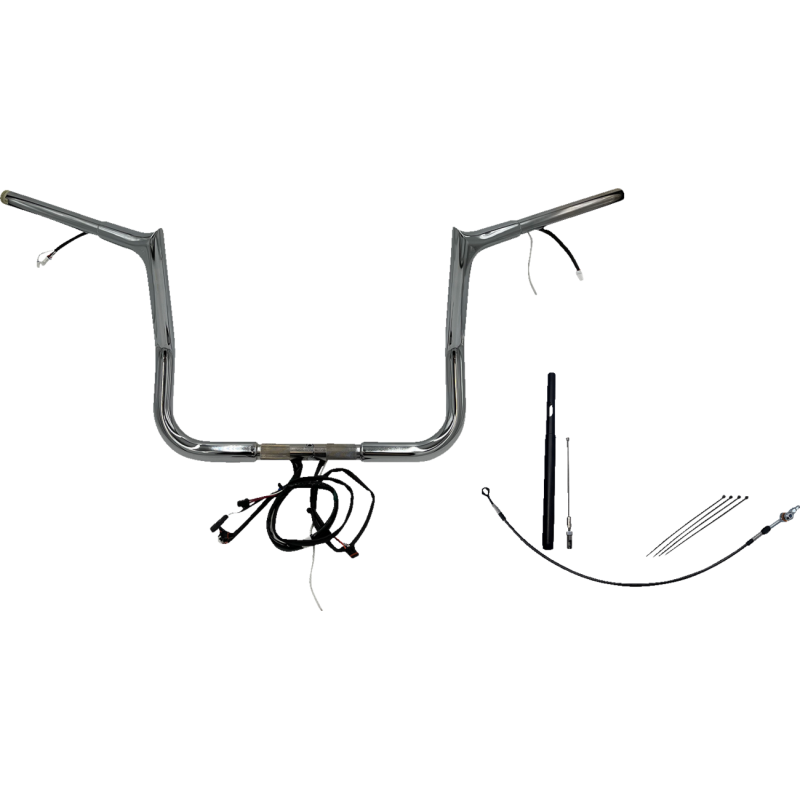 EZ Install Chrome 12" Pointed Top Handlebar Kit