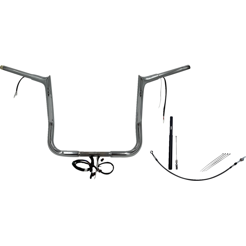 EZ Install Chrome 14" Pointed Top Handlebar Kit