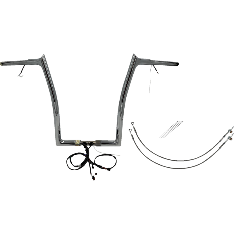 EZ Install Chrome 16" Pointed Top Handlebar Kit