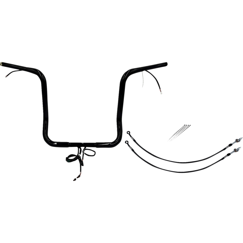 Pre-Wired EZ Install 1 1/4" Round Top Handlebar Gloss Black 16" Rise