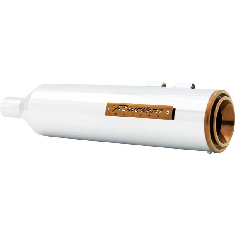 HP40 4" Slip-On Muffler - Chrome w/ brass PVD end caps