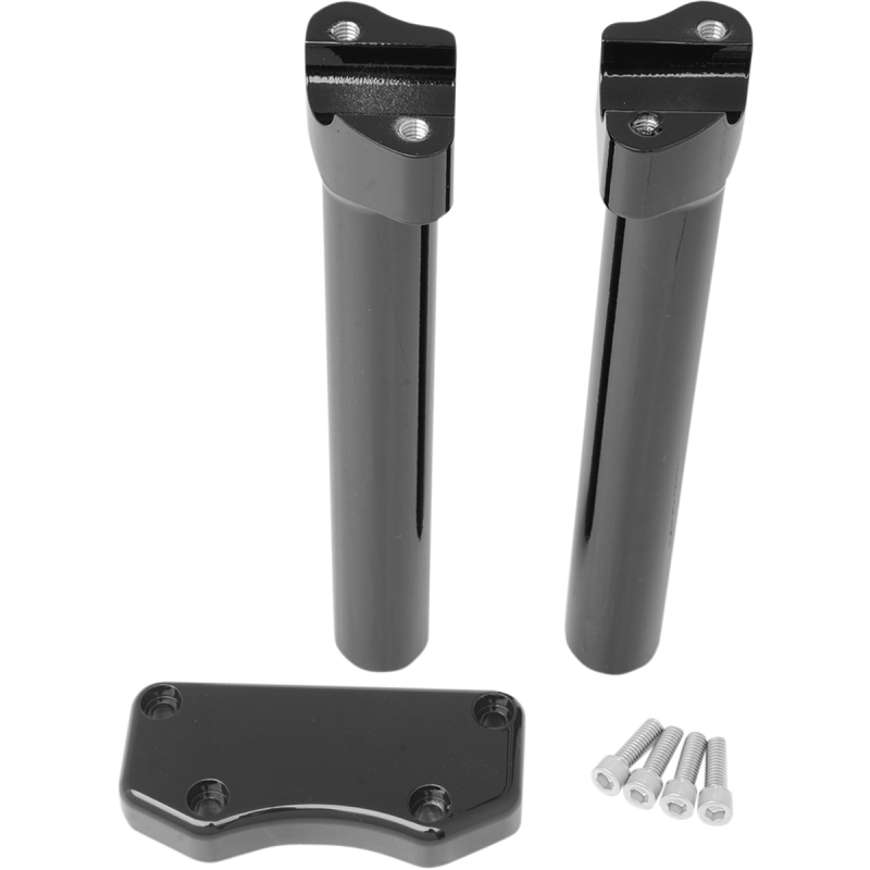 Riser/Clamp Kit 1" Dia Gloss Black 10"