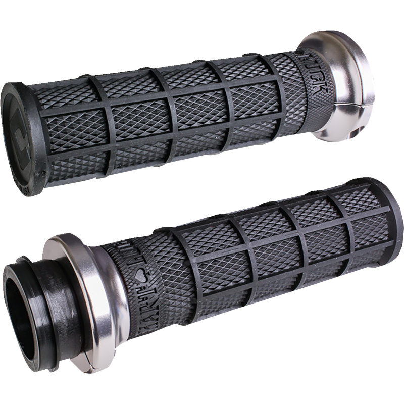 Hart-Luck Lock-On Grips Black/Silver