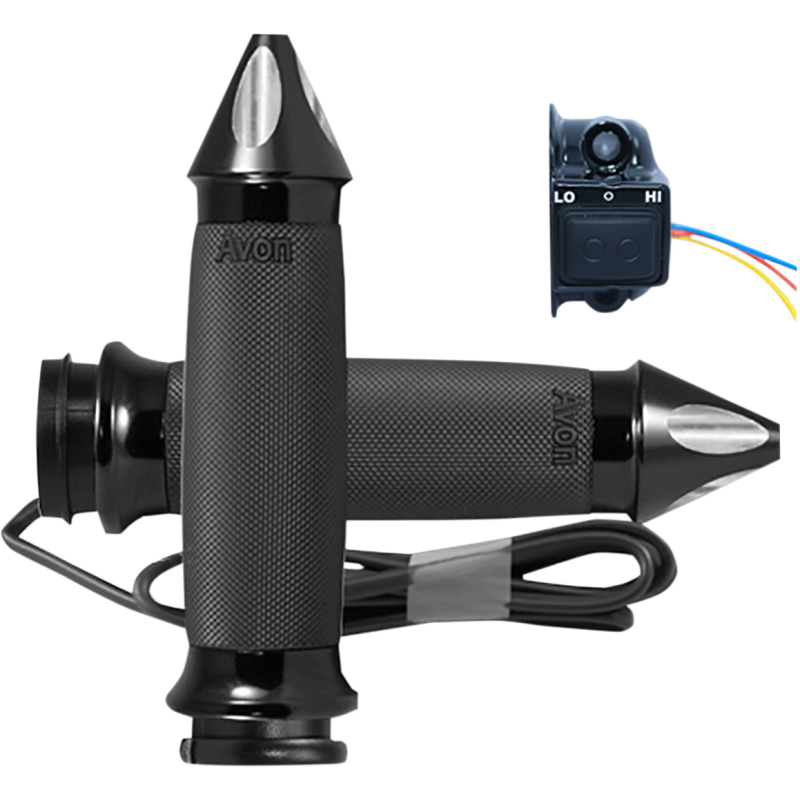 Heated Grips Custom Contour Spike Black Anodized