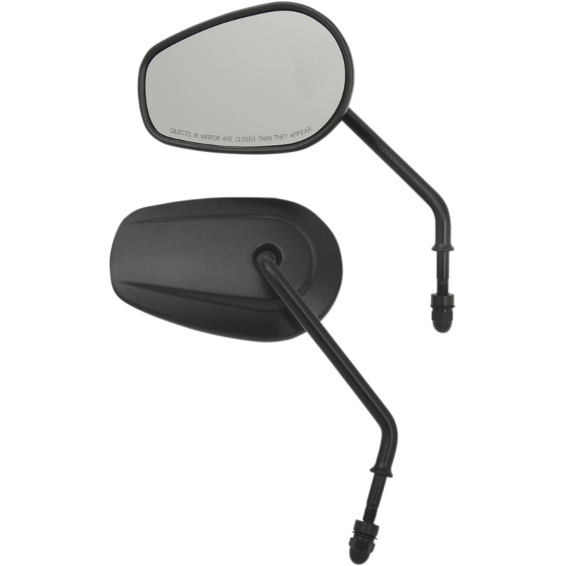 OEM-Style Teardrop Mirror Matte Black Long