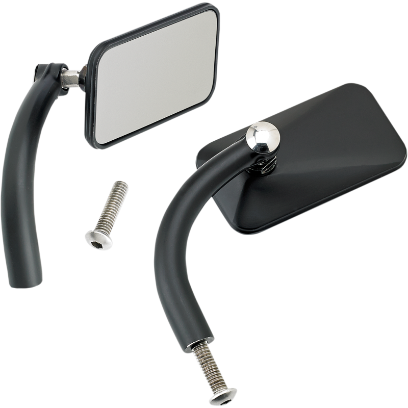 Rectangular Utility Mirror Black (Pair)