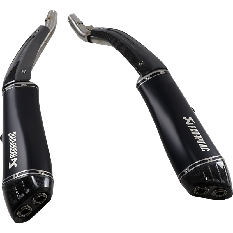 Akrapovič Dual Black Titanium Mufflers w/ Carbon End Caps for BMW K 1600 B