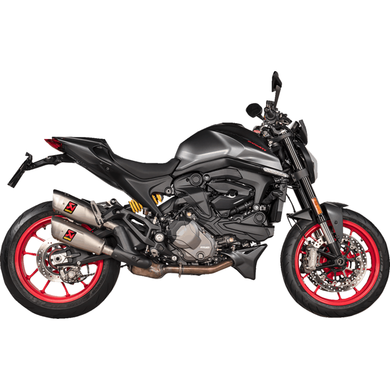 Akrapovič Dual Titanium Mufflers w/ Titanium End Caps for Ducati Monster 937