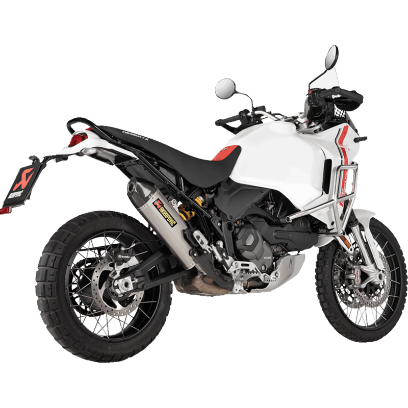 Akrapovič Single Titanium Muffler w/ Carbon Fiber End Cap for Ducati DesertX