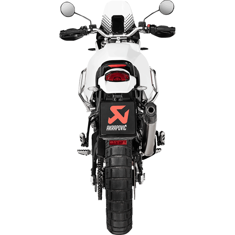 Akrapovič Single Titanium Muffler w/ Carbon Fiber End Cap for Ducati DesertX