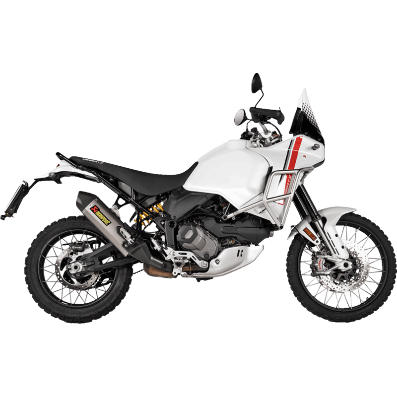 Akrapovič Single Titanium Muffler w/ Carbon Fiber End Cap for Ducati DesertX