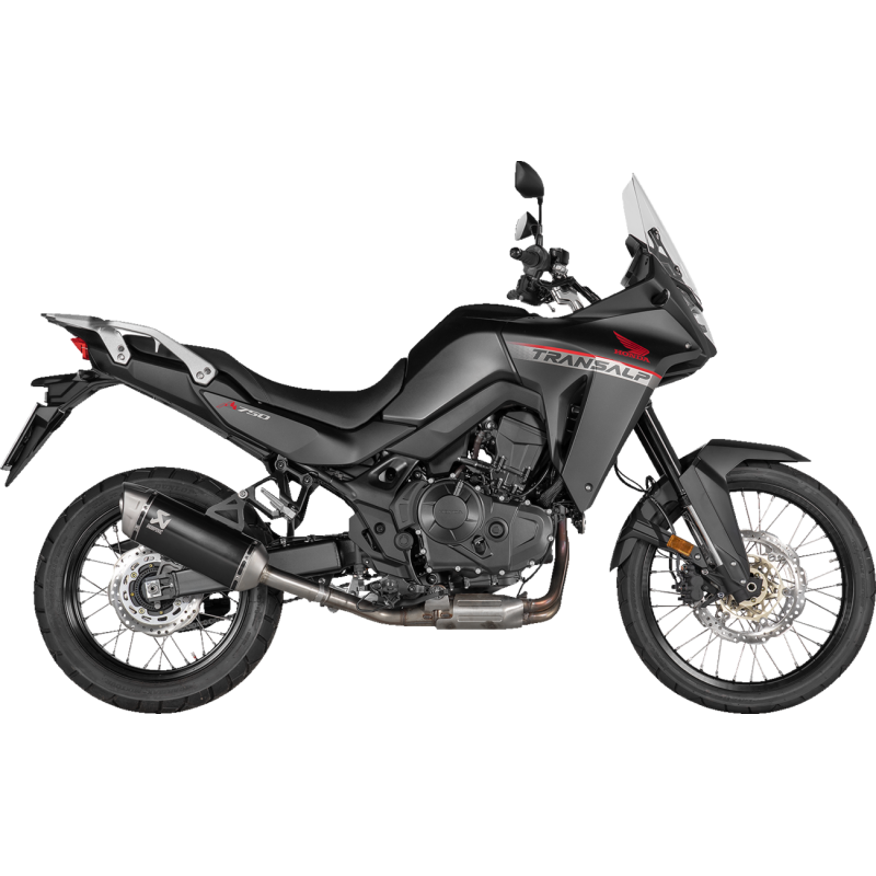 Akrapovič Single Black Titanium Muffler w/ Titanium End Cap for Honda XL750 Transalp