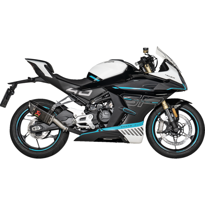 Akrapovič Single Carbon Muffler w/ Carbon End Cap (Race) for CFMOTO 450SS/450NK