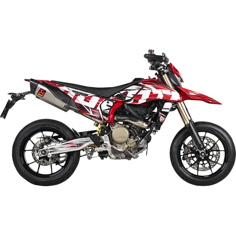 Akrapovič Dual Titanium Mufflers w/ Carbon End Caps for Ducati Hypermotard 698