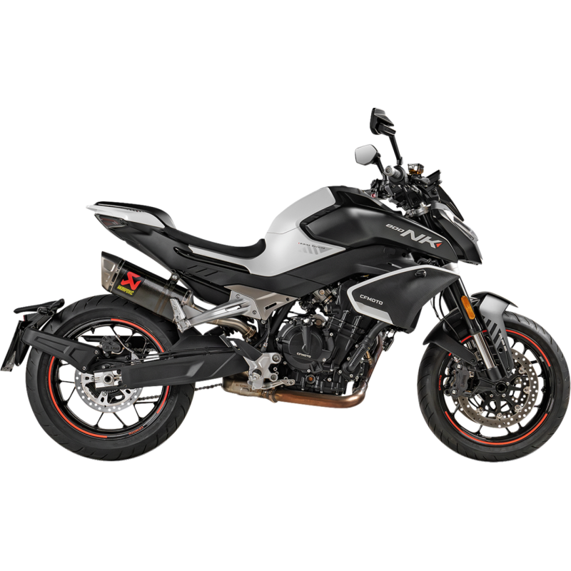 Akrapovič Single Carbon Muffler w/ Titanium End Cap for CFMOTO 800NK