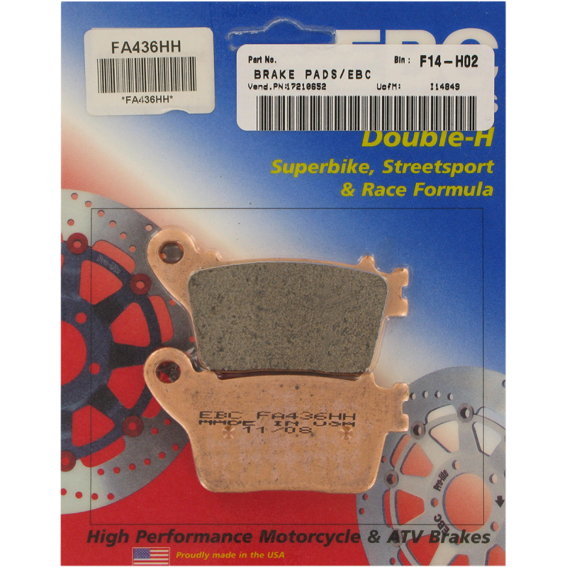 Double-H Sintered Rear Brake Pad for Suzuki GSX1000 Katana 19-22