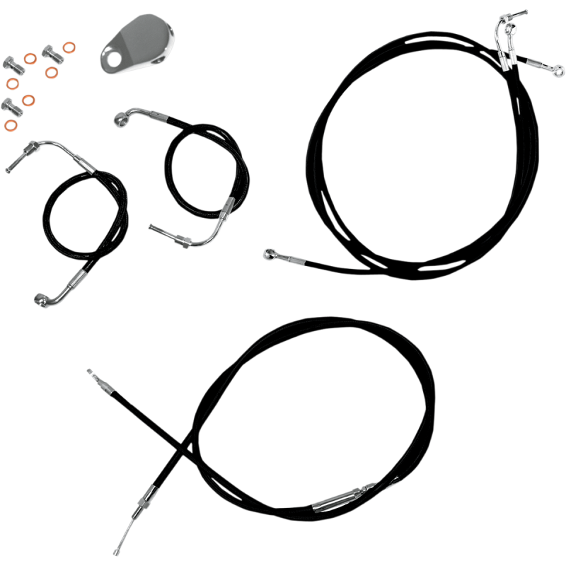 LA Choppers Black Vinyl/Stainless Braided Standard Kit for 08-13 FLTR w/ ABS (12-14in.)