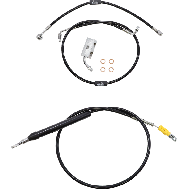 LA Choppers Black Vinyl/Stainless Braided Standard Kit for 18-24 Softail w/ ABS (15-17in.)