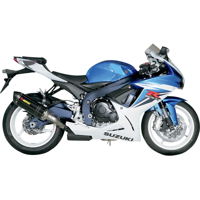 Akrapovič Single Carbon Muffler w/ Carbon End Cap for Suzuki GSX-R600 11-17, GSX-R750 11-17