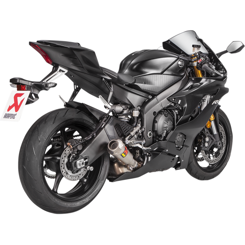 Akrapovič Single Titanium Muffler w/ Titanium End Cap (Race) for Yamaha YZF-R6 06-25