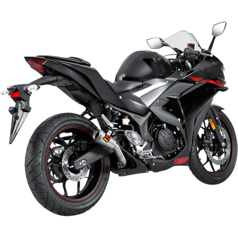 Akrapovič Single Stainless Muffler w/ Stainless End Cap (Race) for Yamaha YZF-R3 15-21