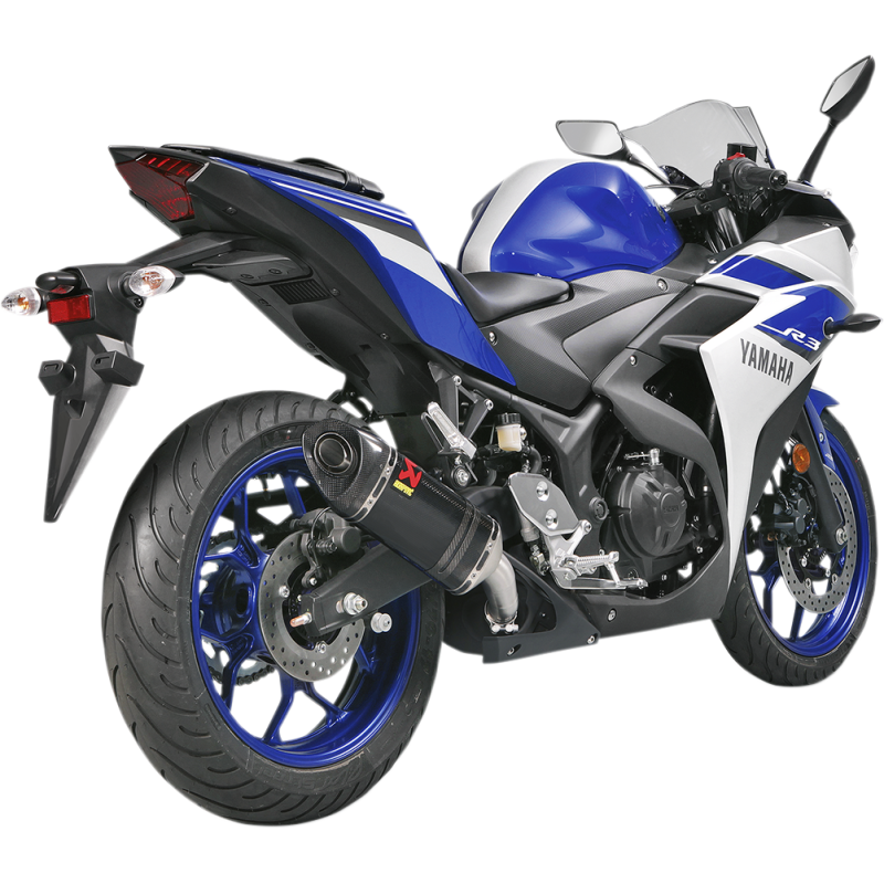 Akrapovič Single Carbon Muffler w/ Carbon End Cap for Yamaha YZF-R3 15-16