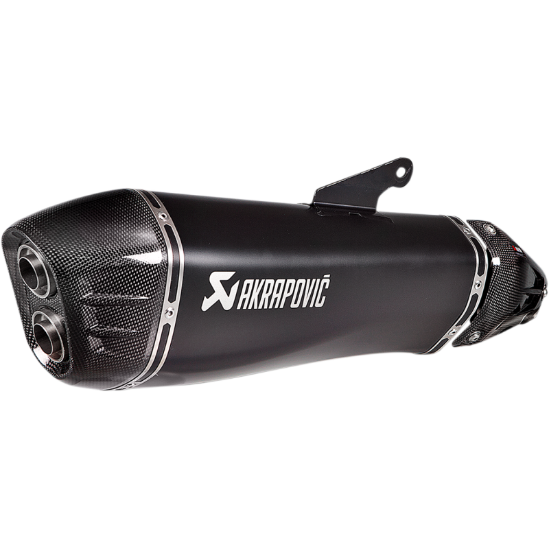 Akrapovič Single Black Titanium Muffler w/ Carbon End Cap for Kawasaki Ninja H2 SX 18-20