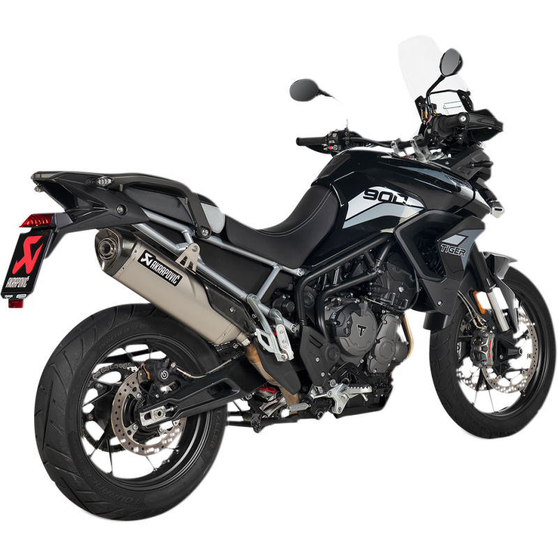 Akrapovič Single Titanium Muffler w/ Carbon End Cap for Triumph Tiger 850/900 20-23