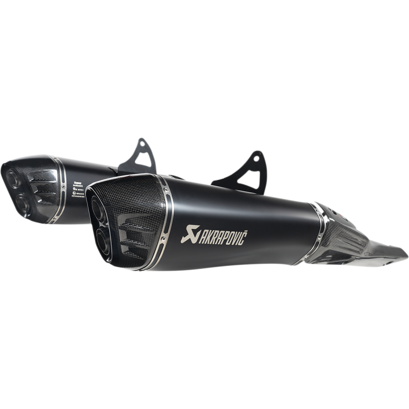 Akrapovič Dual Black Titanium Mufflers w/ Carbon End Caps for Suzuki GSX1300R Hayabusa 21-24