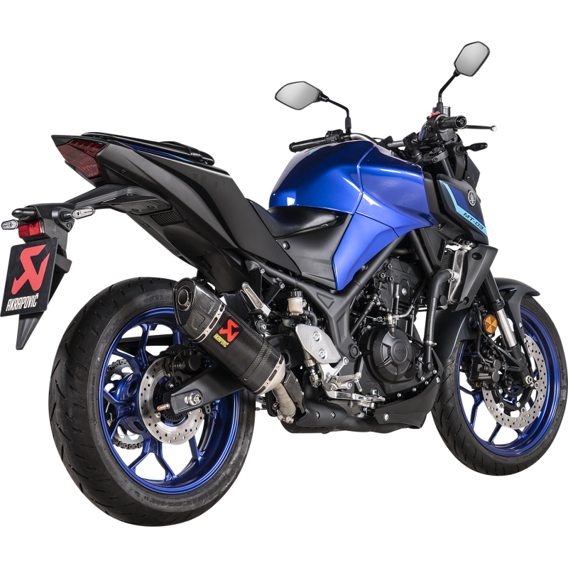 Akrapovič Single Carbon Muffler w/ Carbon End Cap for Yamaha MT-03 22-25