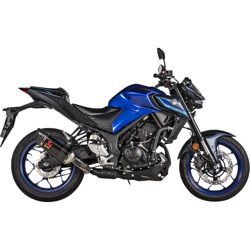 Akrapovič Single Carbon Muffler w/ Carbon End Cap for Yamaha MT-03 22-25