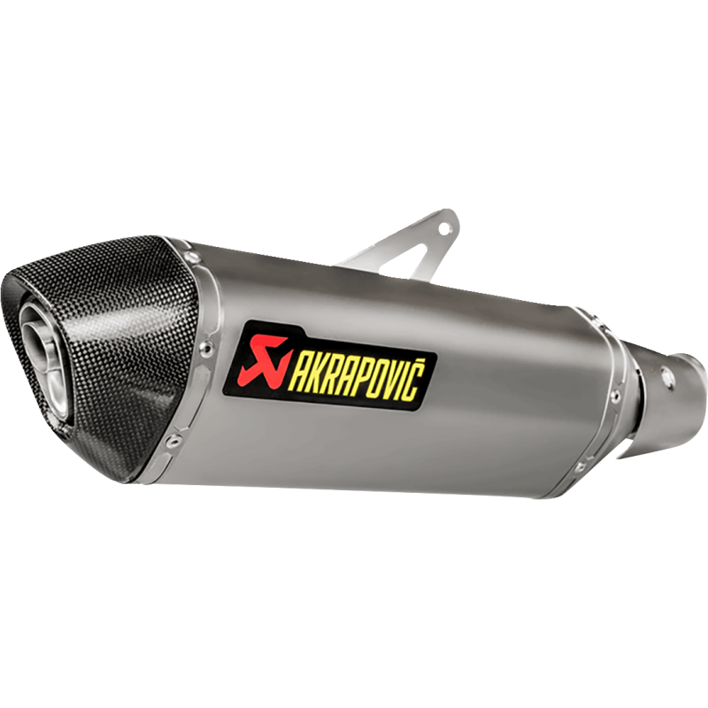 Akrapovič Single Titanium Muffler w/ Carbon End Cap for Kawasaki EX400 Ninja 400 18-25, Z400 19-25